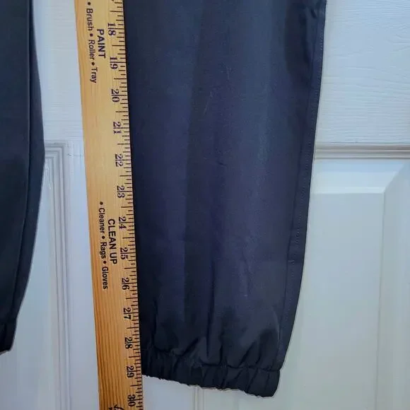 RBX Jogger Workout Pants Womens Large Pull-On Woven Navy Blue‎ Gray Drawstring - Picture 7 of 8